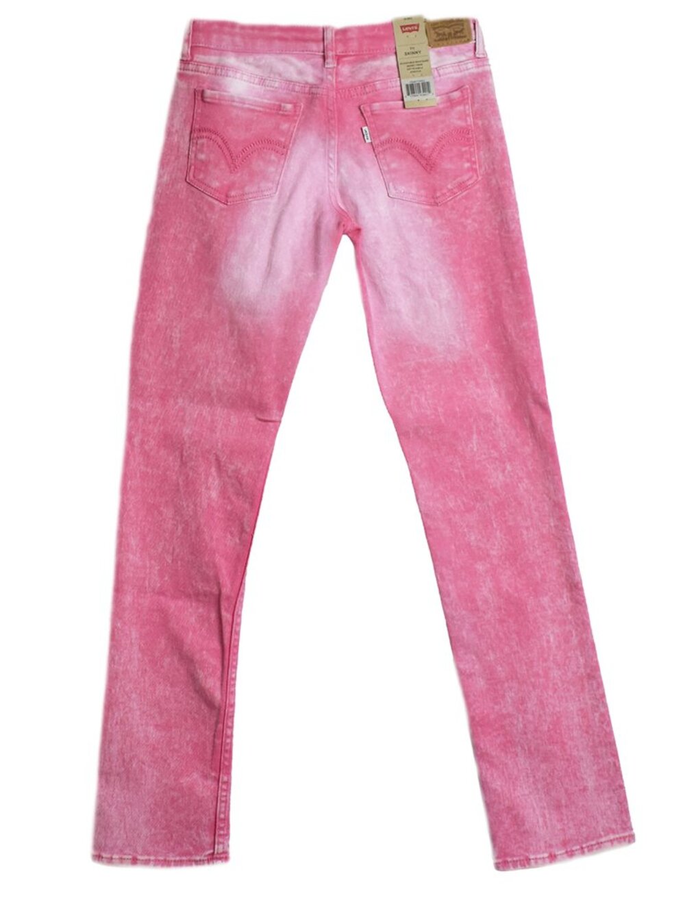 Levi’s Girls Jeans 711 Stretch Denim Straight Leg Skinny Pants Pink Slim Size 14 - Picture 4 of 6